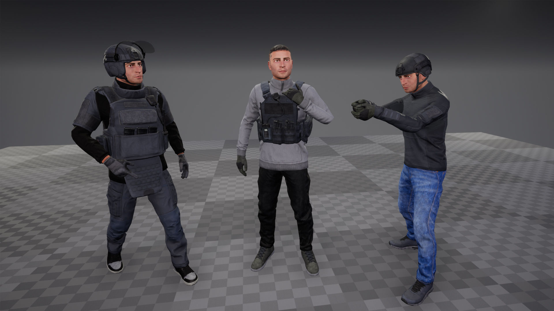 Modular Urban Soldier Low-poly 3D model_3