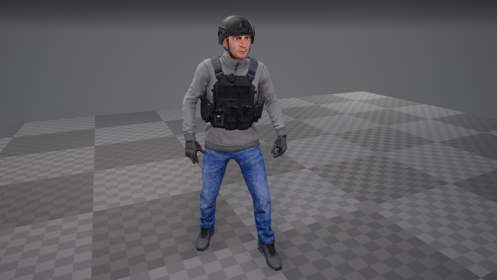 Modular Urban Soldier Low-poly 3D model_13