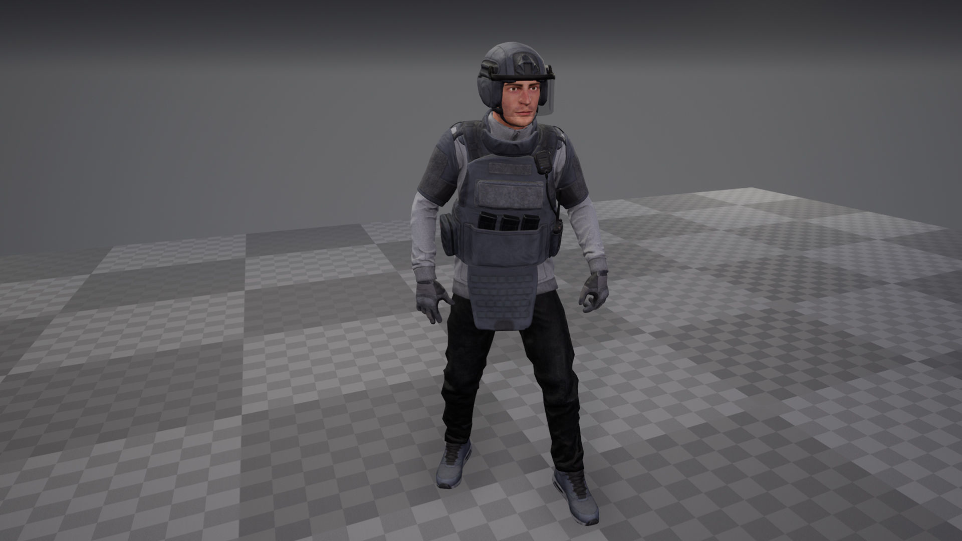 Modular Urban Soldier Low-poly 3D model_17
