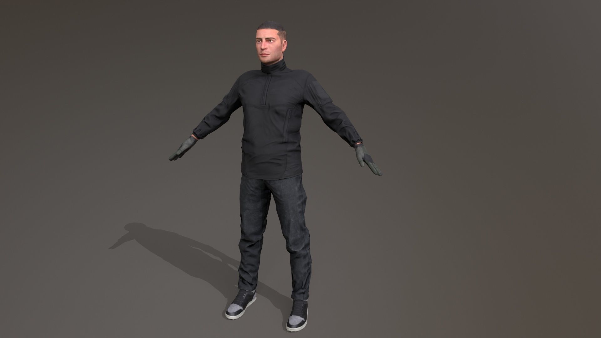 Modular Urban Soldier Low-poly 3D model_9