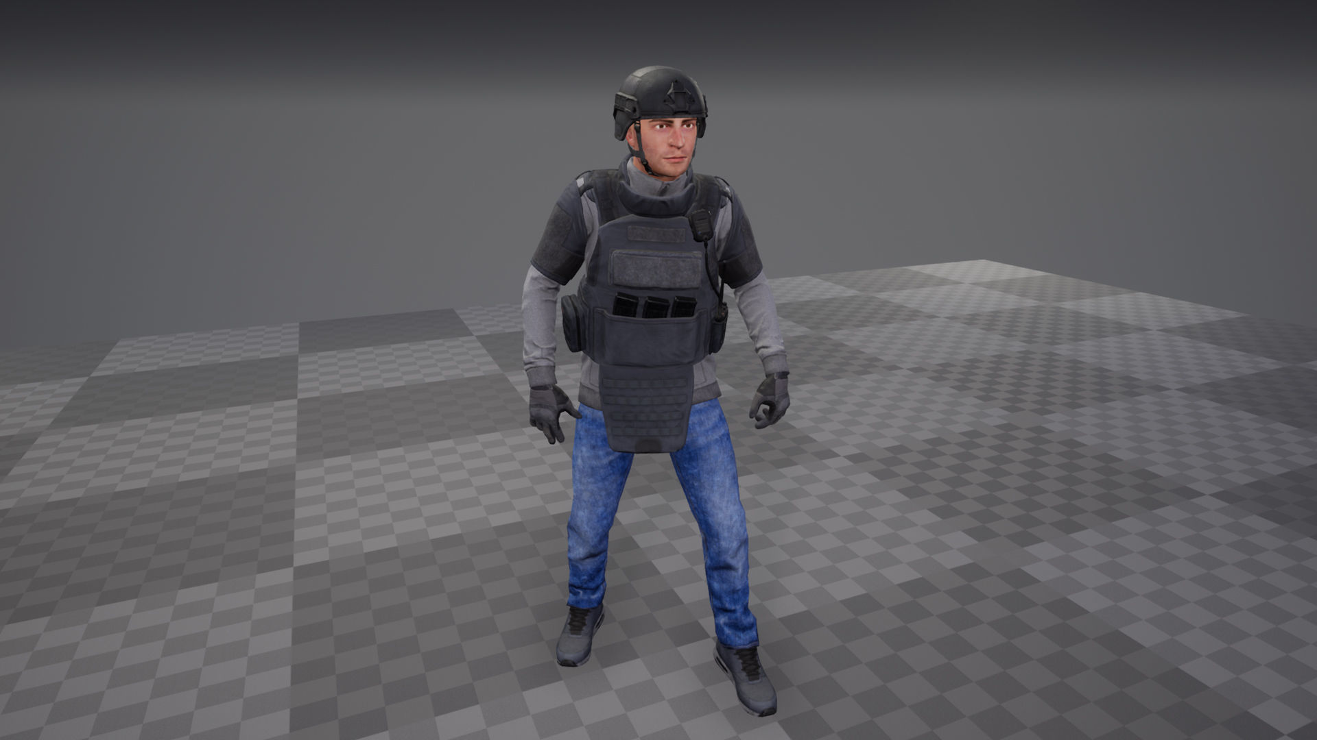 Modular Urban Soldier Low-poly 3D model_14