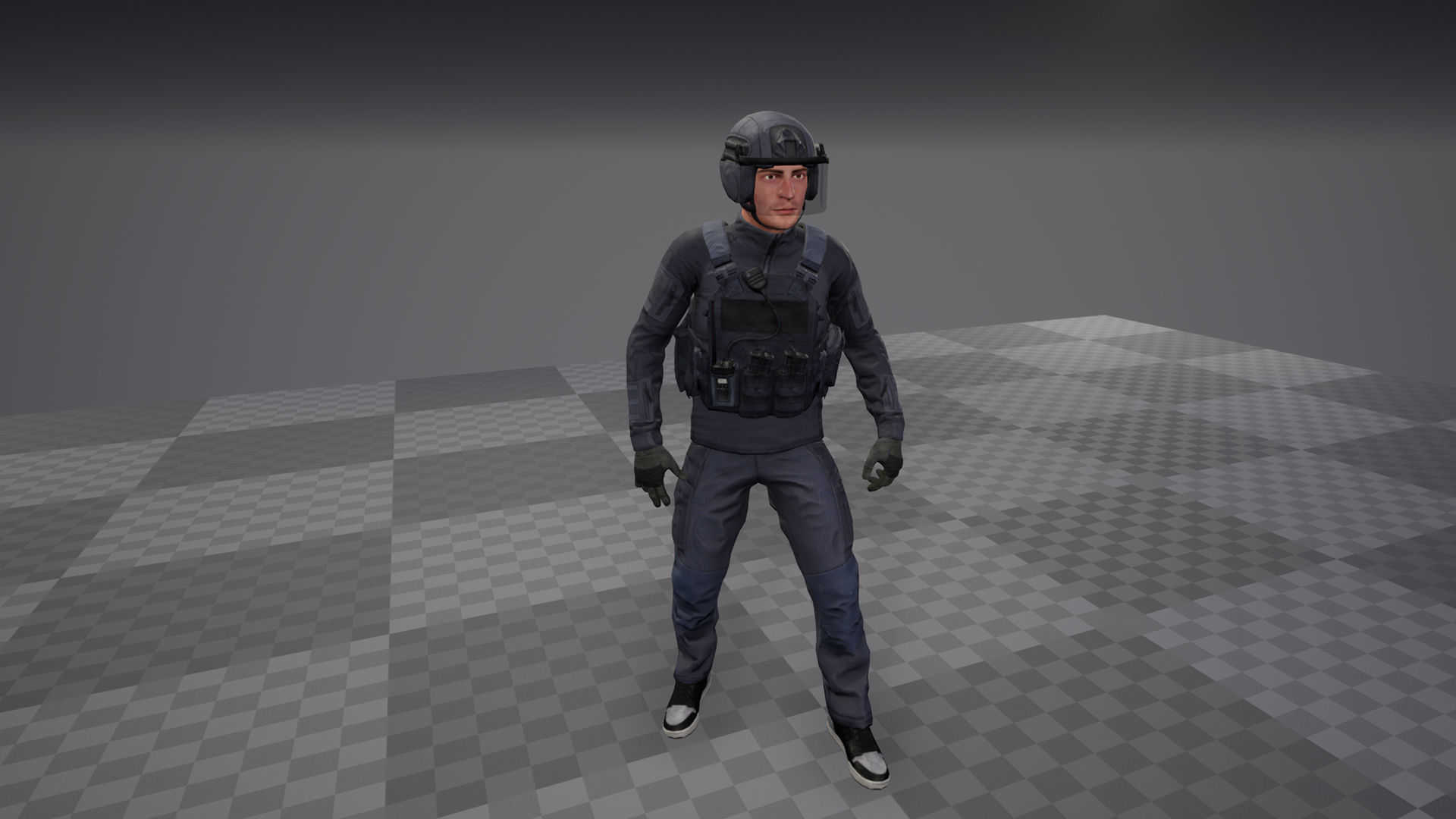 Modular Urban Soldier Low-poly 3D model_12