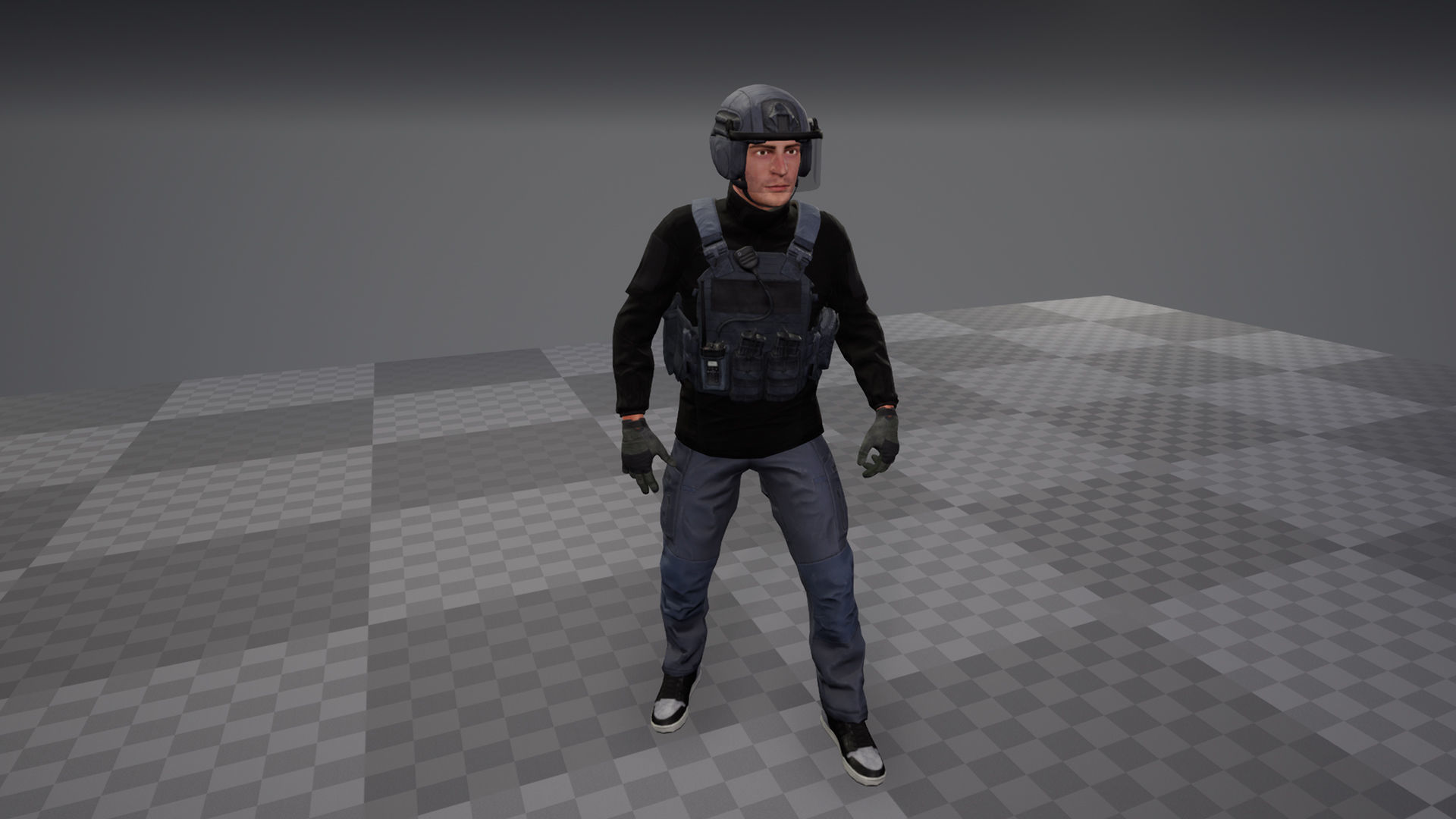 Modular Urban Soldier Low-poly 3D model_11