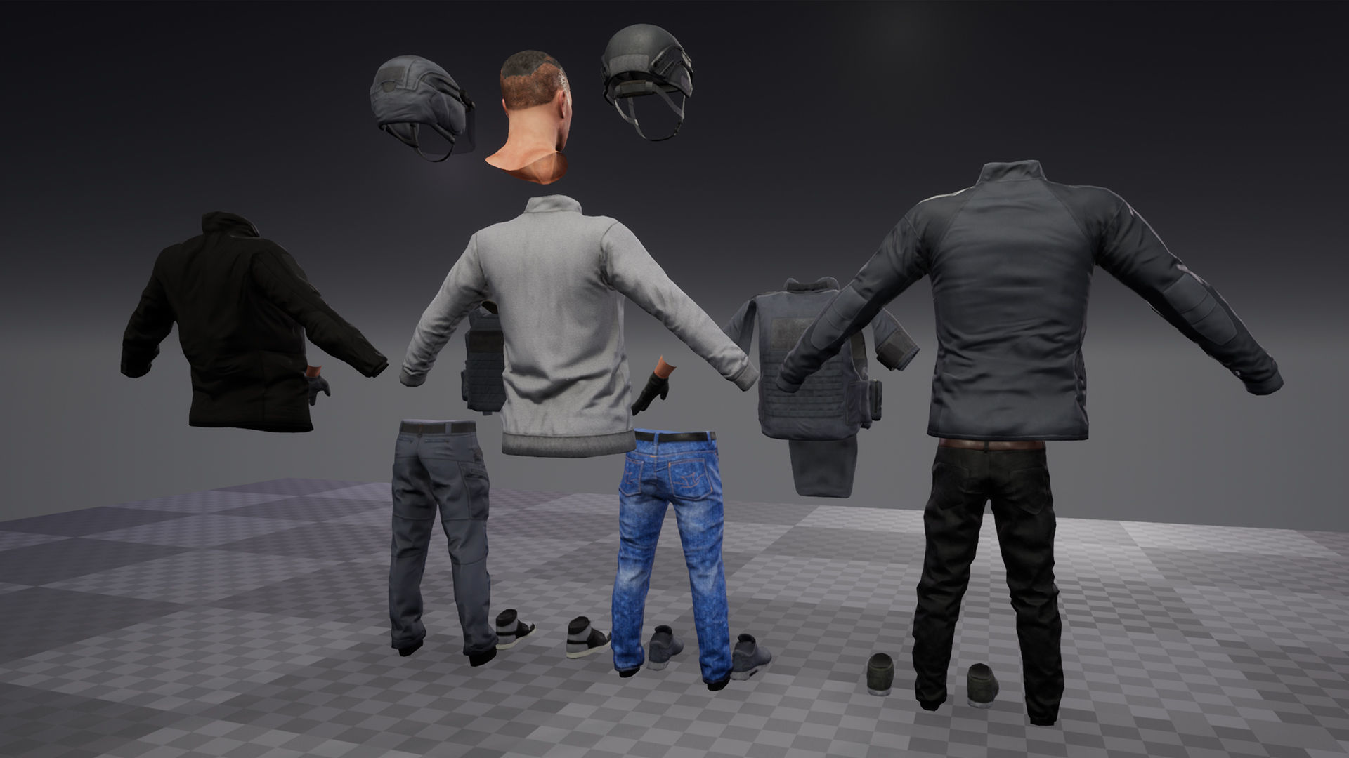 Modular Urban Soldier Low-poly 3D model_22