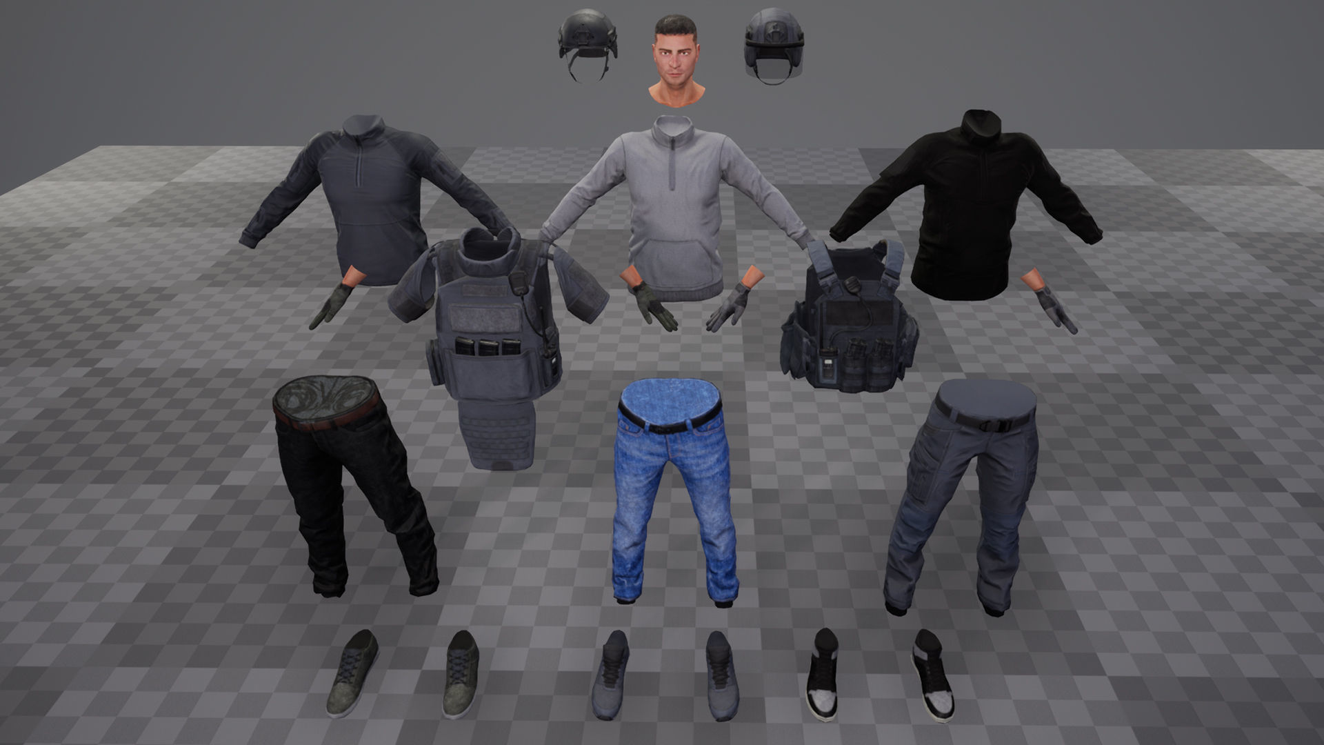 Modular Urban Soldier Low-poly 3D model_4