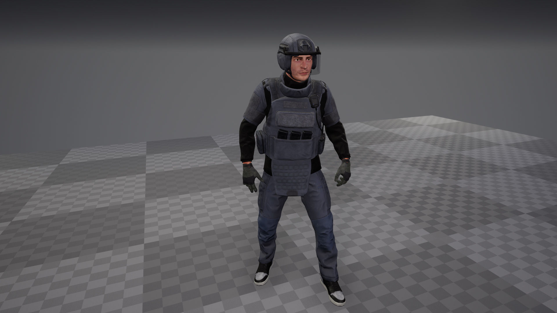 Modular Urban Soldier Low-poly 3D model_10
