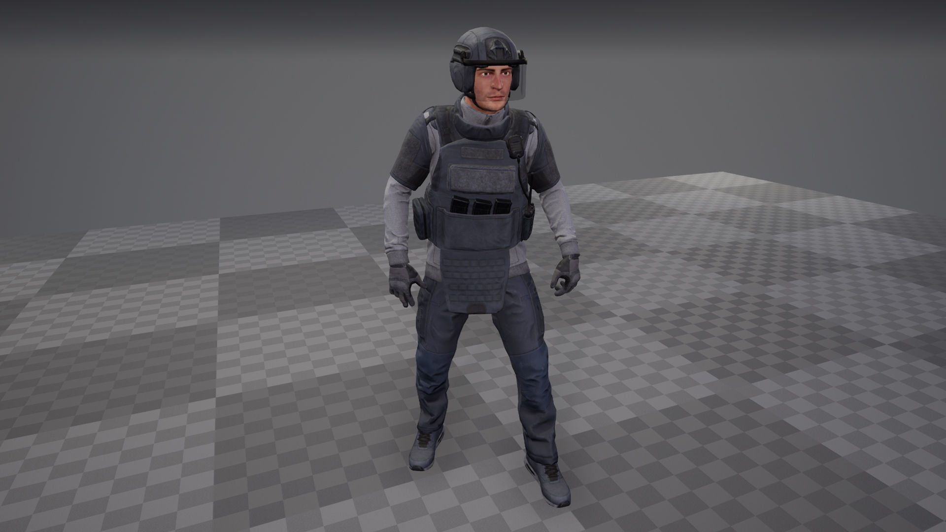 Modular Urban Soldier Low-poly 3D model_16