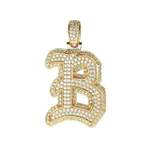 Tattoo fonts B alphabet pendent