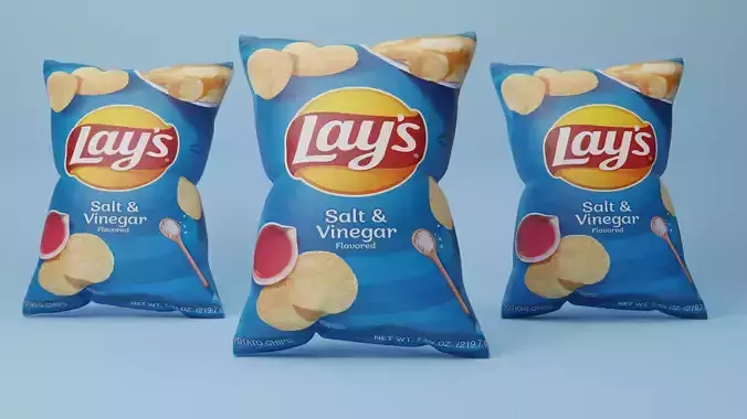  Lays chips packet 3d model Low-poly 3D model