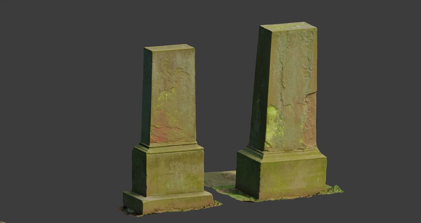 PBR 8x Gravestones Old Scanned Processed Set BIG Low-poly 3D model_14