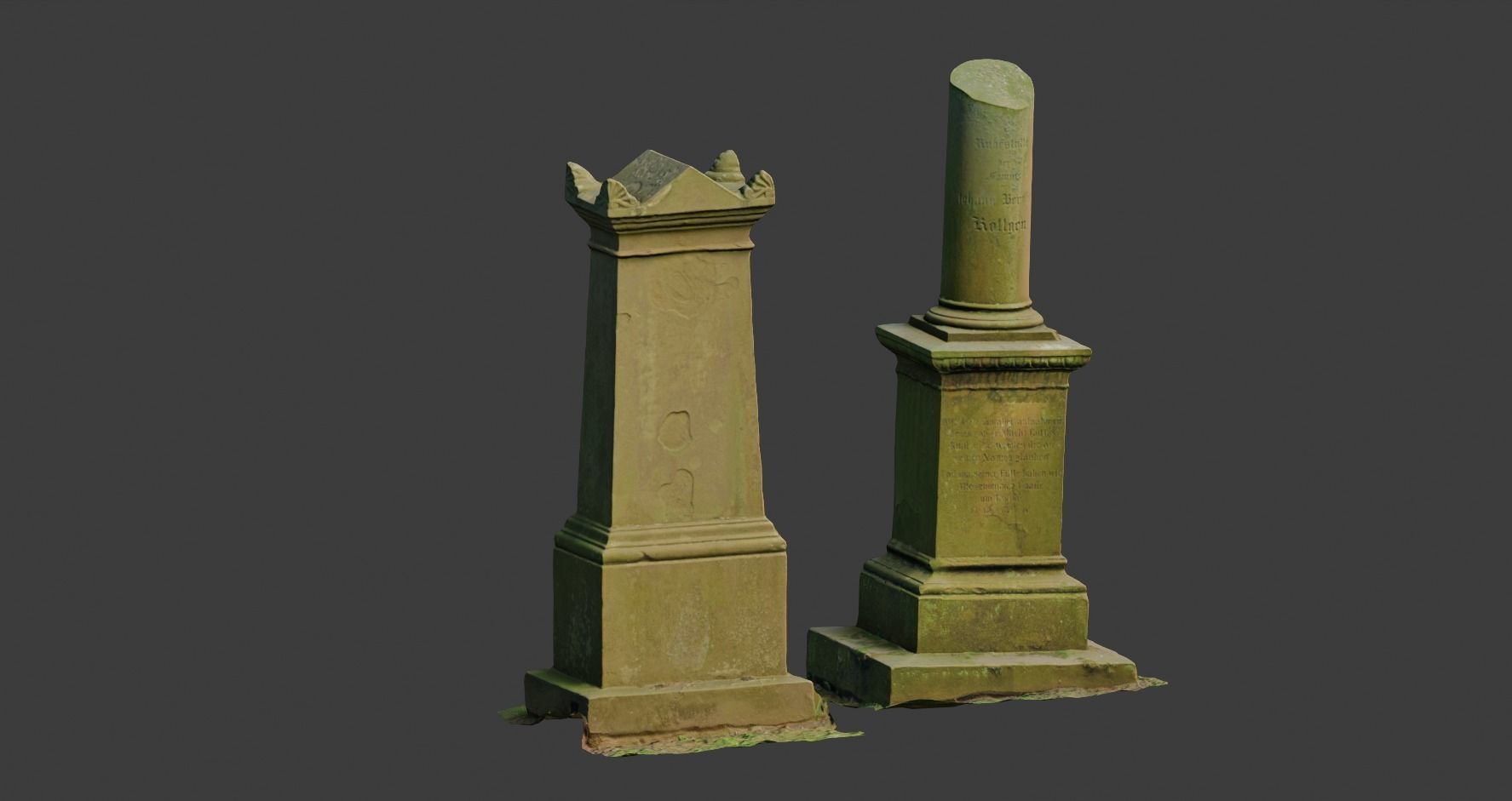 PBR 8x Gravestones Old Scanned Processed Set BIG Low-poly 3D model_2