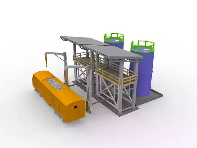 Cargo storage tank model 1 87 HO scale for railway diorama 