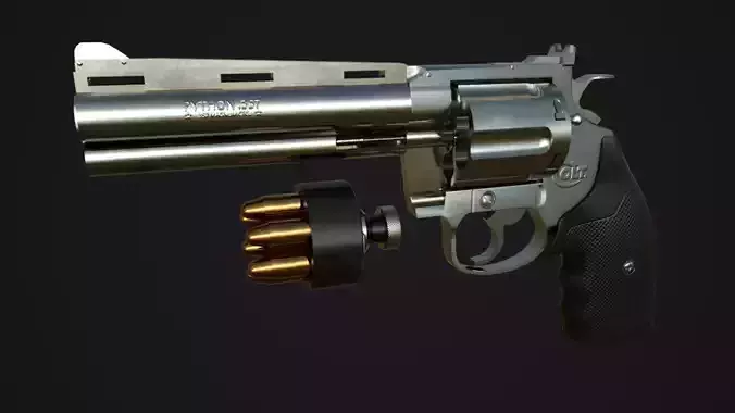 Colt Python 357 Revolver Low-poly 3D model