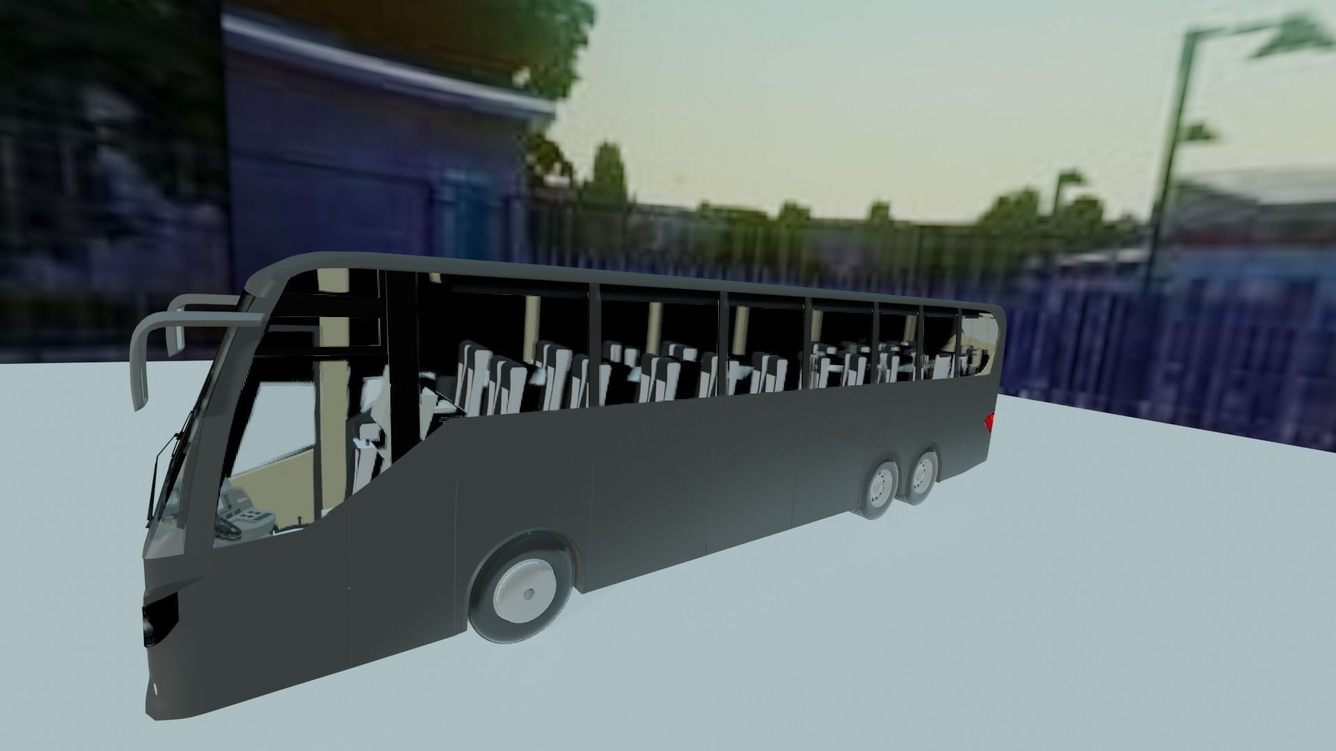 Game Ready Bus Model Low-poly 3D model_1