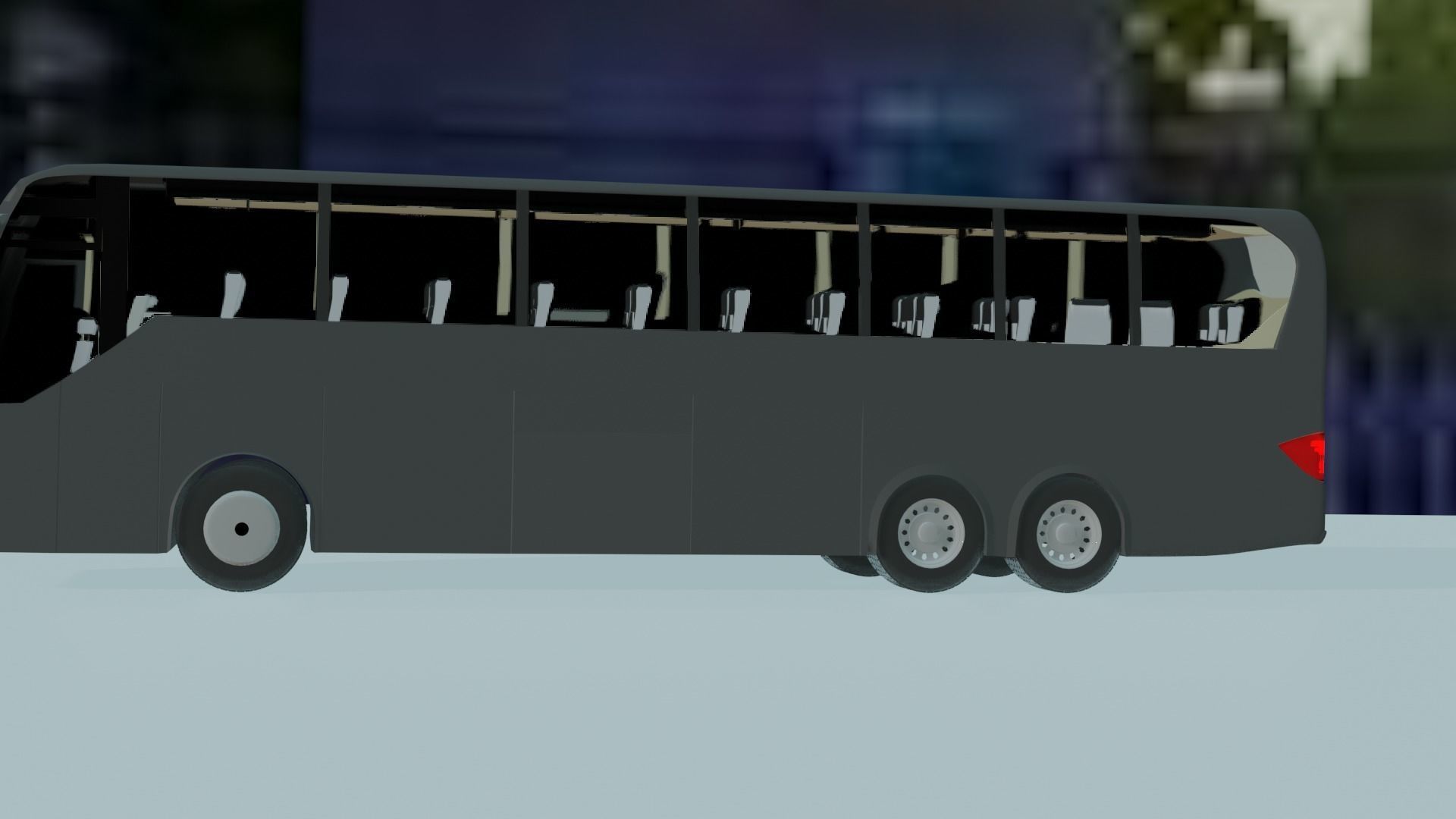 Game Ready Bus Model Low-poly 3D model_2