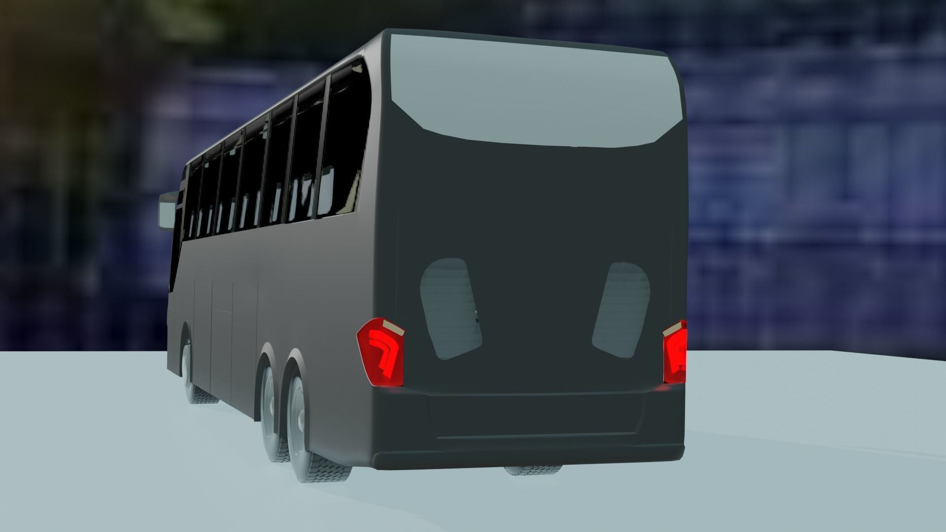 Game Ready Bus Model Low-poly 3D model_3