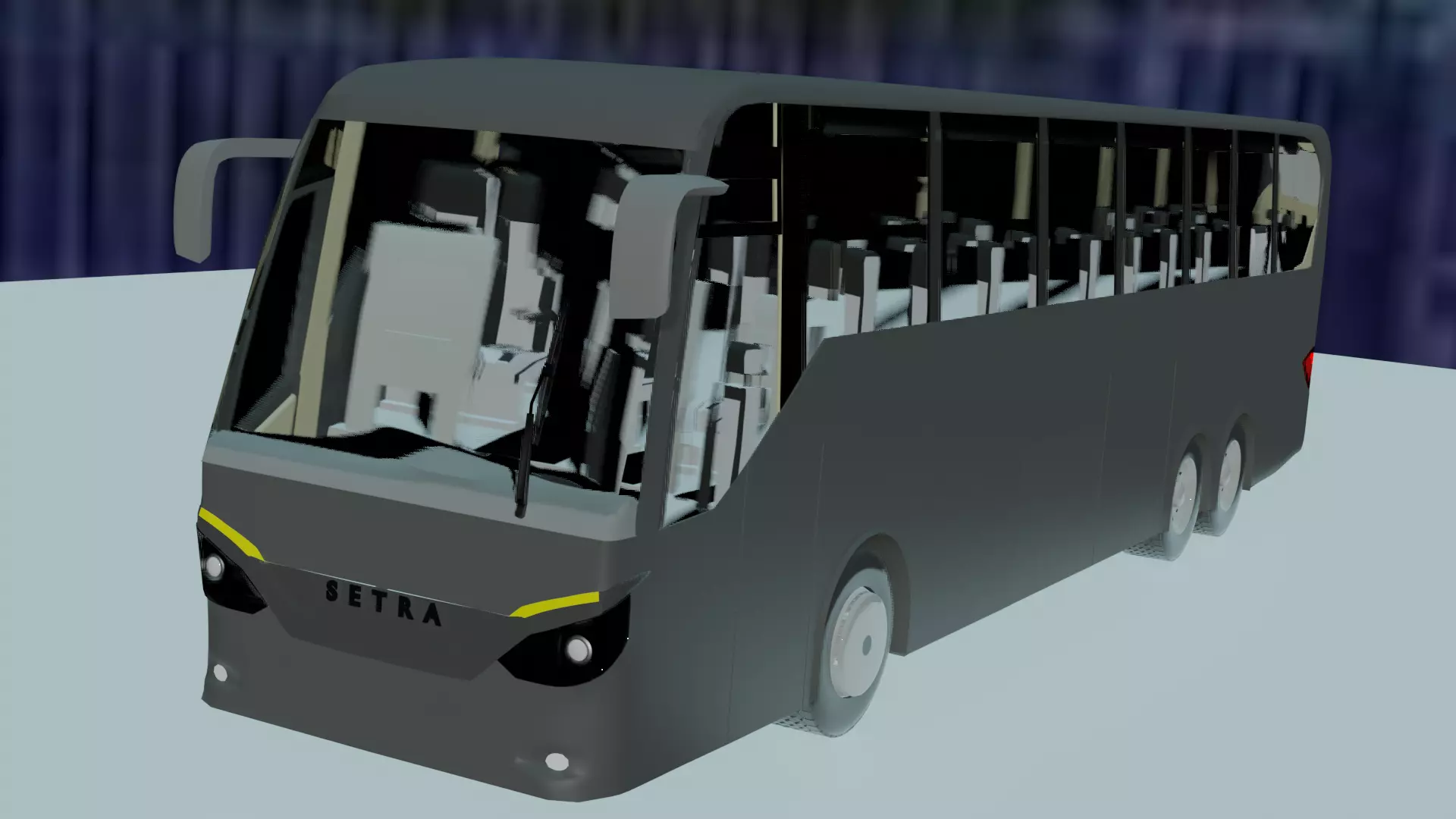 Game Ready Bus Model Low-poly 3D model_0