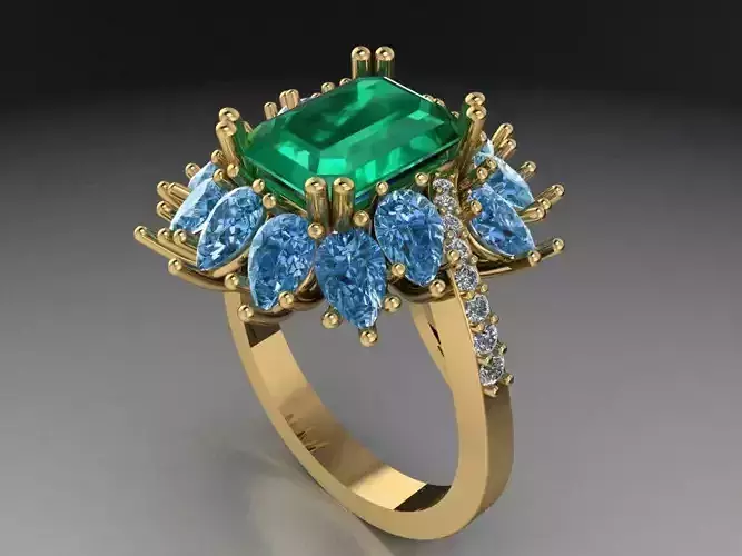 Emerald Ring  535 3D print model