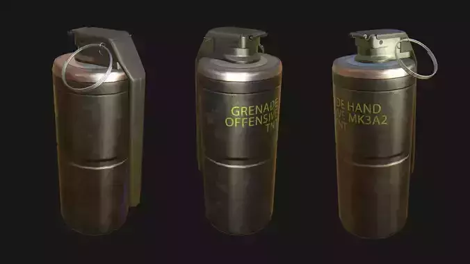 Frag Grenade MK3A2 Low-poly 3D model