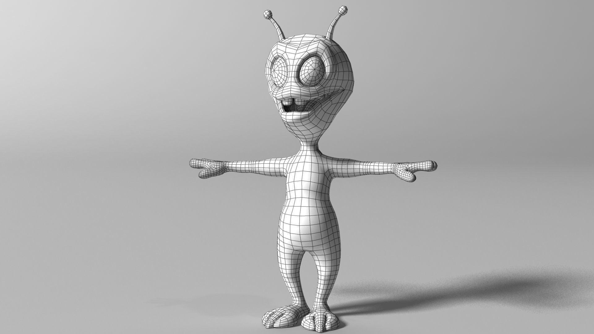 Cartoon alien RIGGED Low-poly 3D model_5