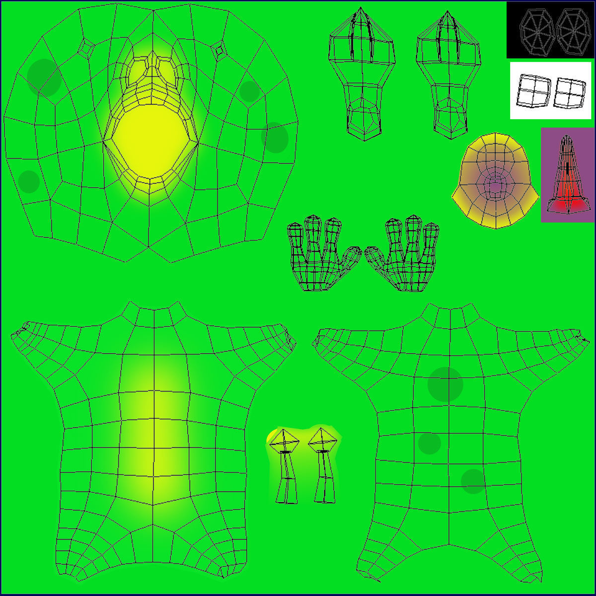 Cartoon alien RIGGED Low-poly 3D model_10