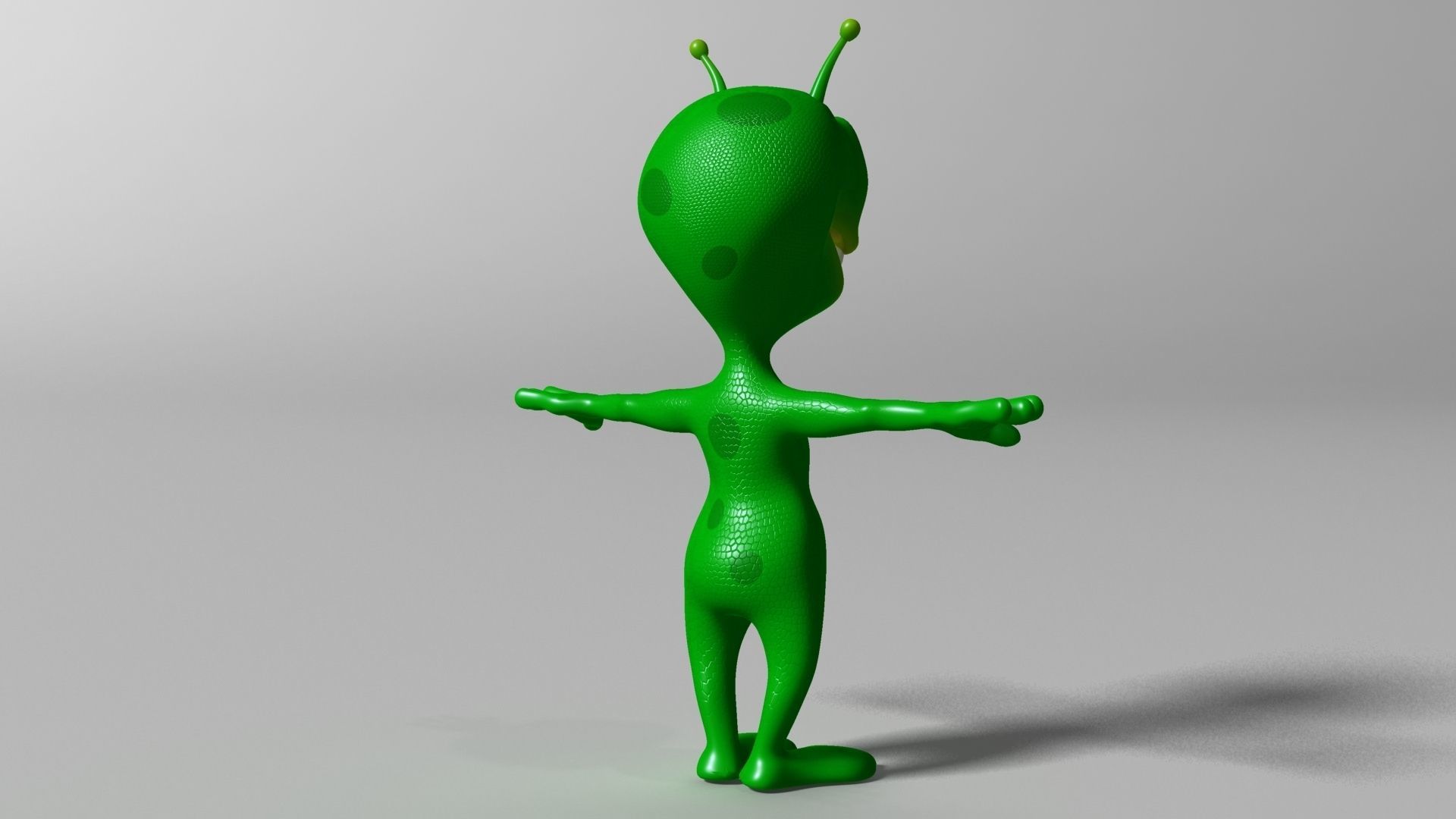 Cartoon alien RIGGED Low-poly 3D model_4