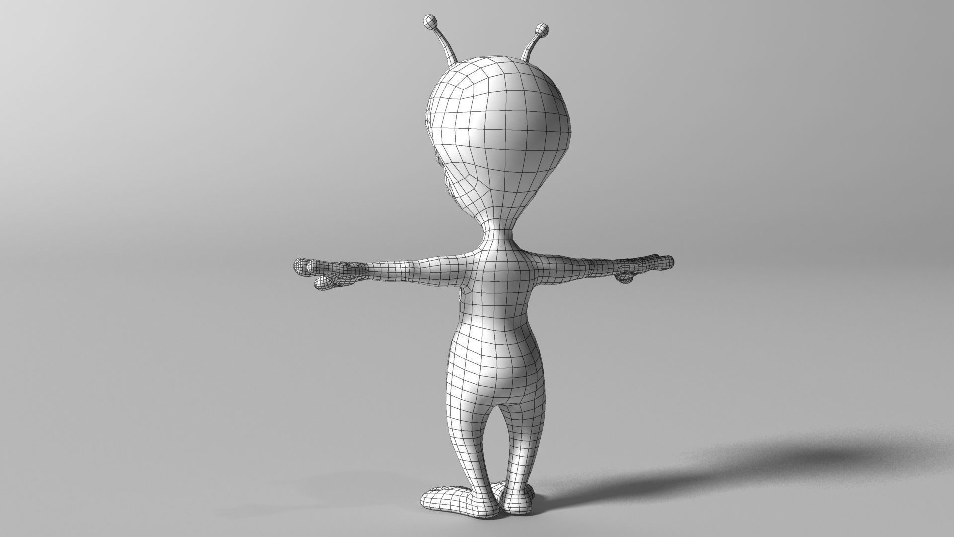 Cartoon alien RIGGED Low-poly 3D model_7
