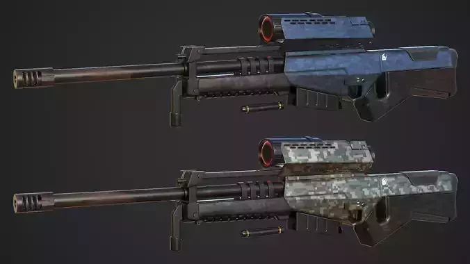 Combine Sniper Rifle from Half Life Low-poly 3D model