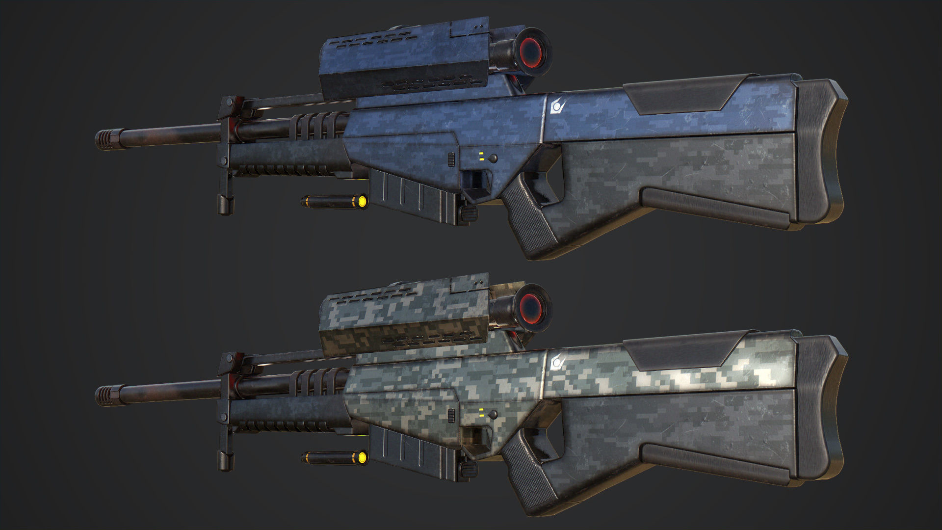 Combine Sniper Rifle from Half Life Low-poly 3D model_2
