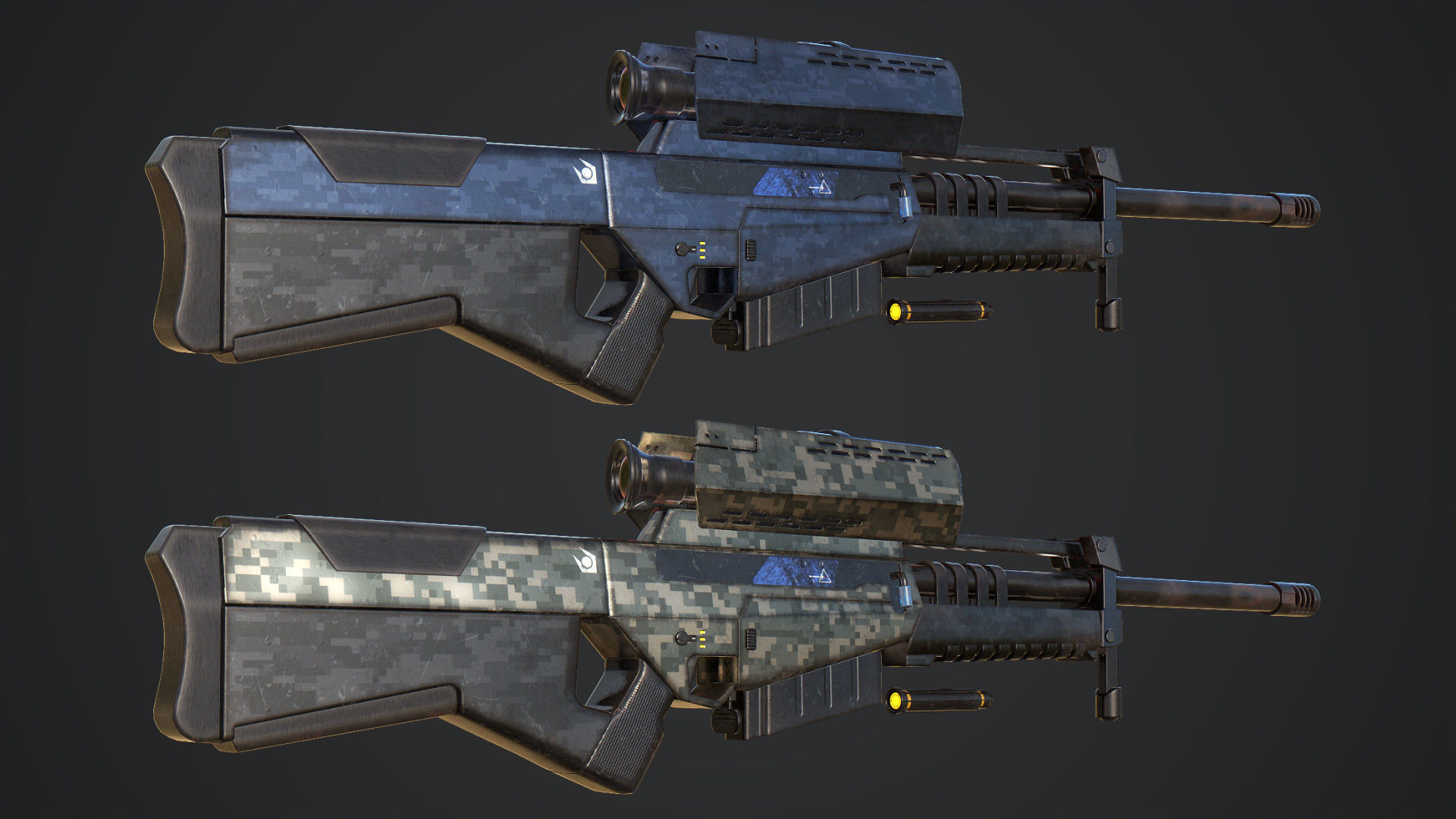 Combine Sniper Rifle from Half Life Low-poly 3D model_3