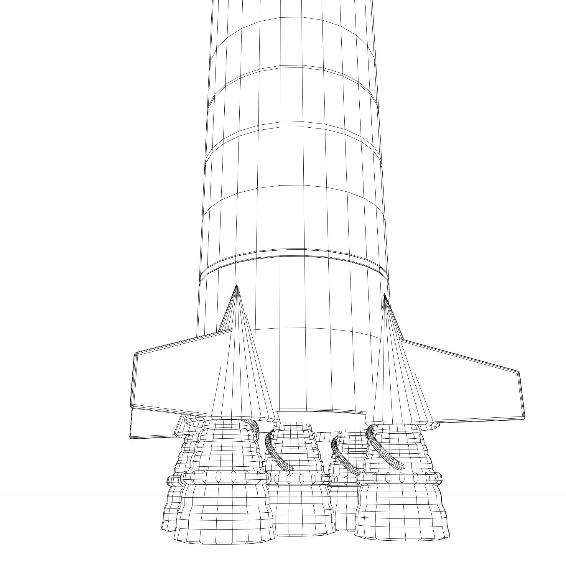 Saturn V rocket Low-poly 3D model_11