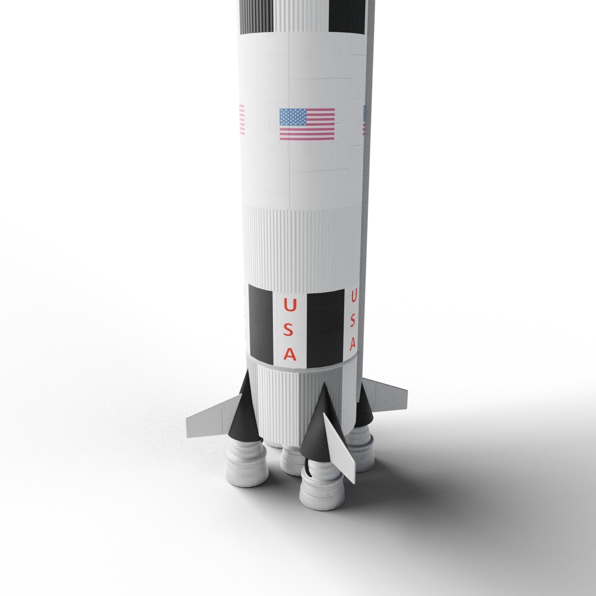 Saturn V rocket Low-poly 3D model_12