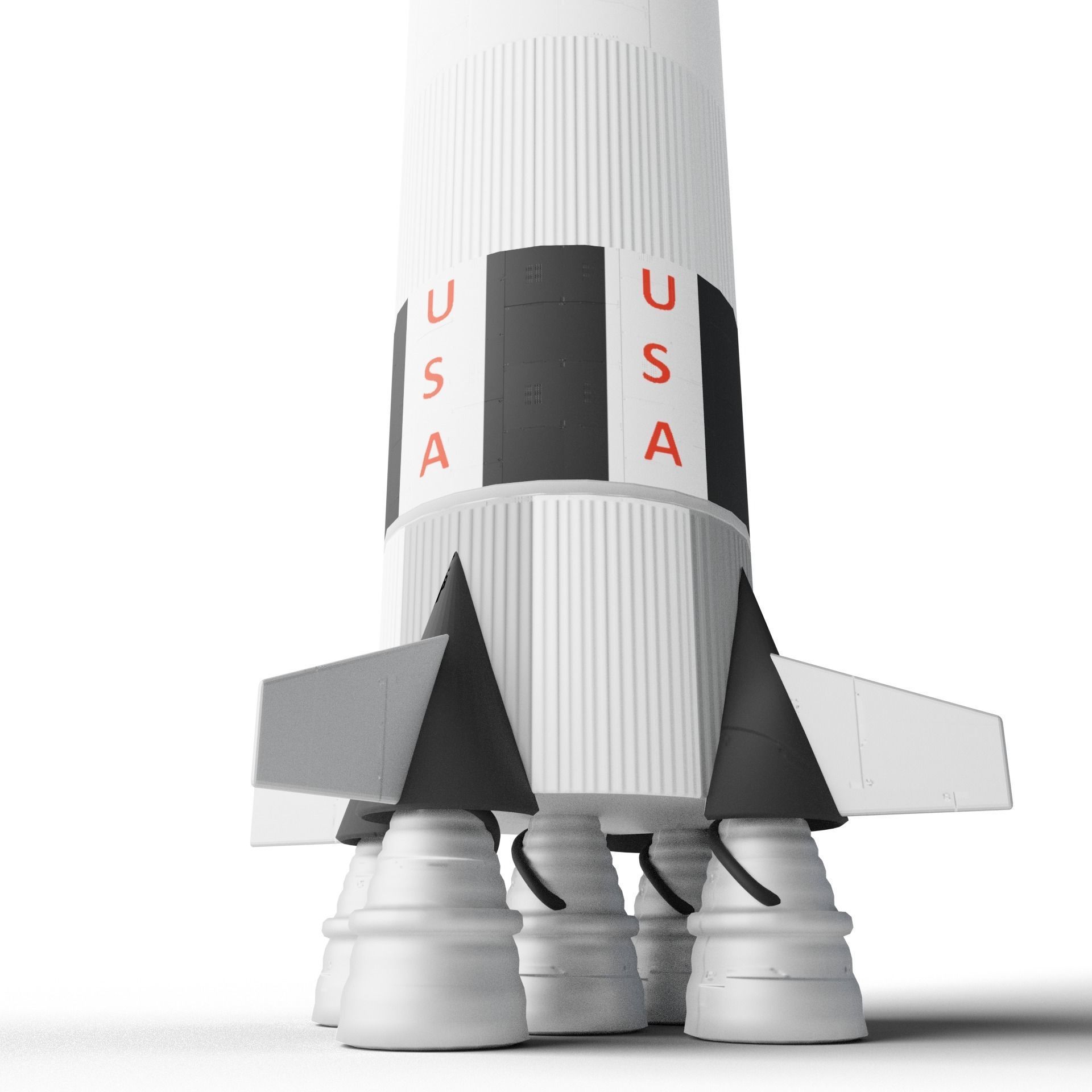 Saturn V rocket Low-poly 3D model_10