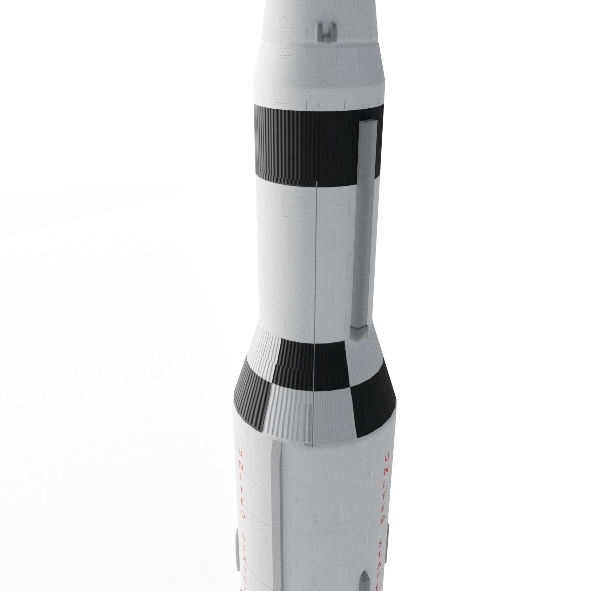 Saturn V rocket Low-poly 3D model_6