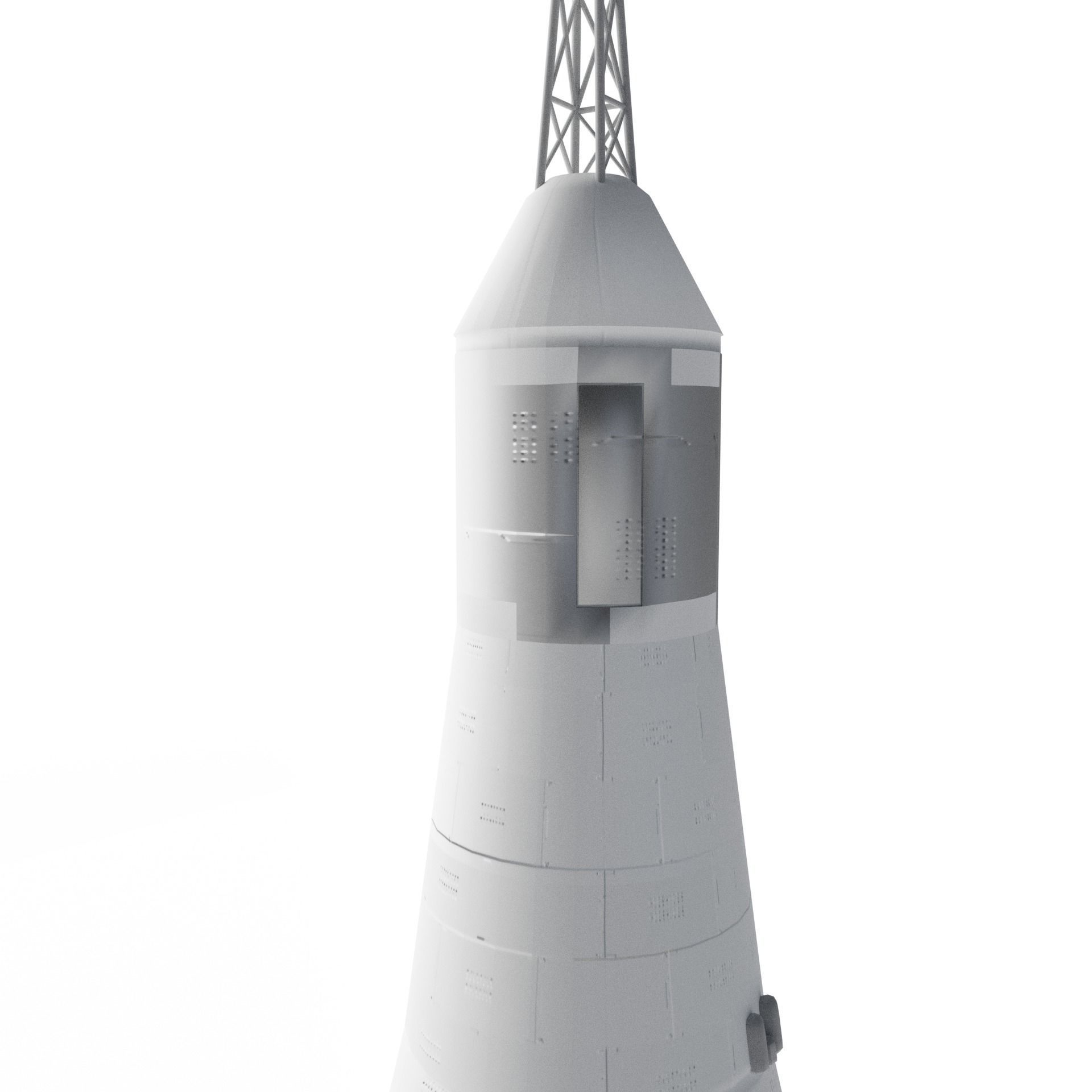 Saturn V rocket Low-poly 3D model_4