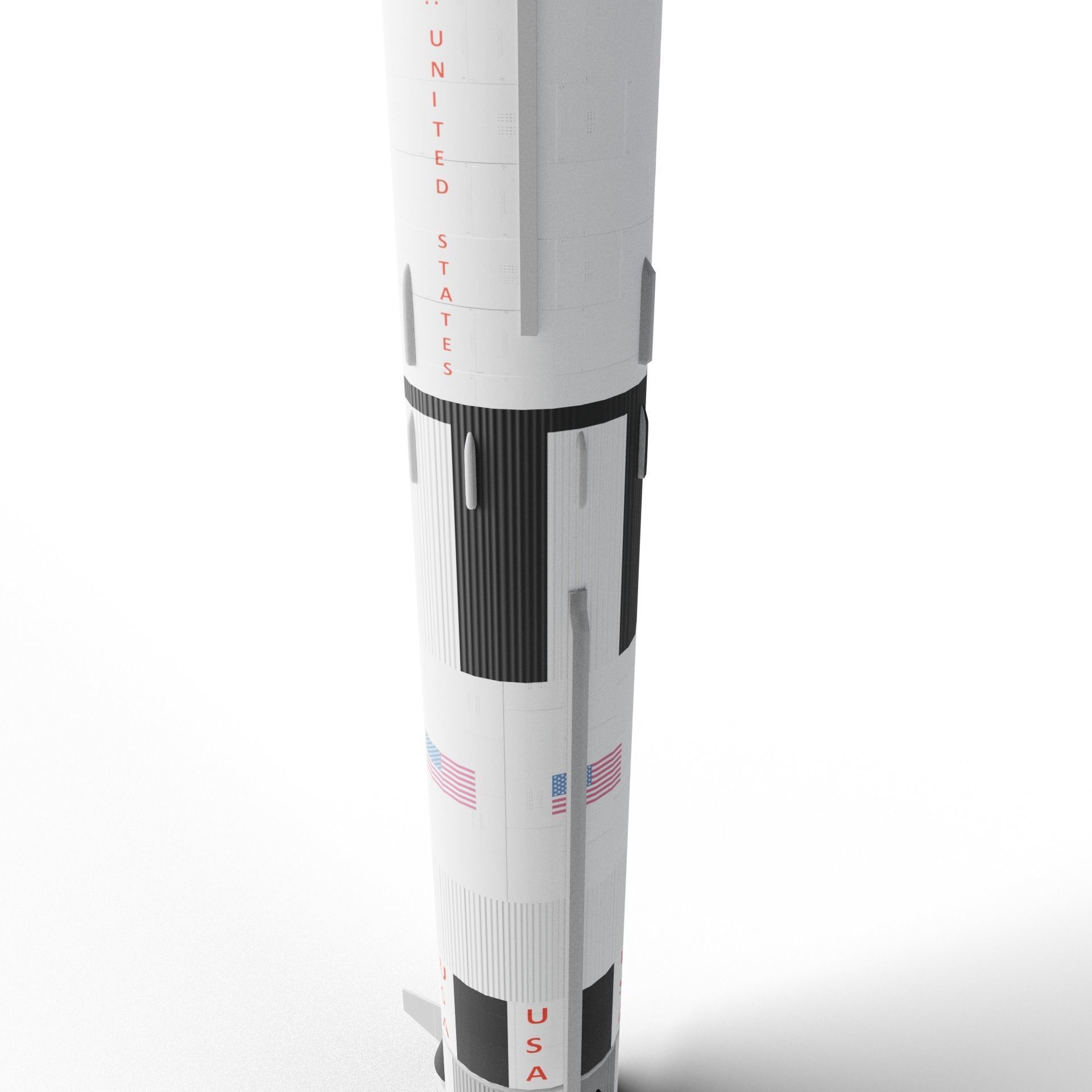 Saturn V rocket Low-poly 3D model_8