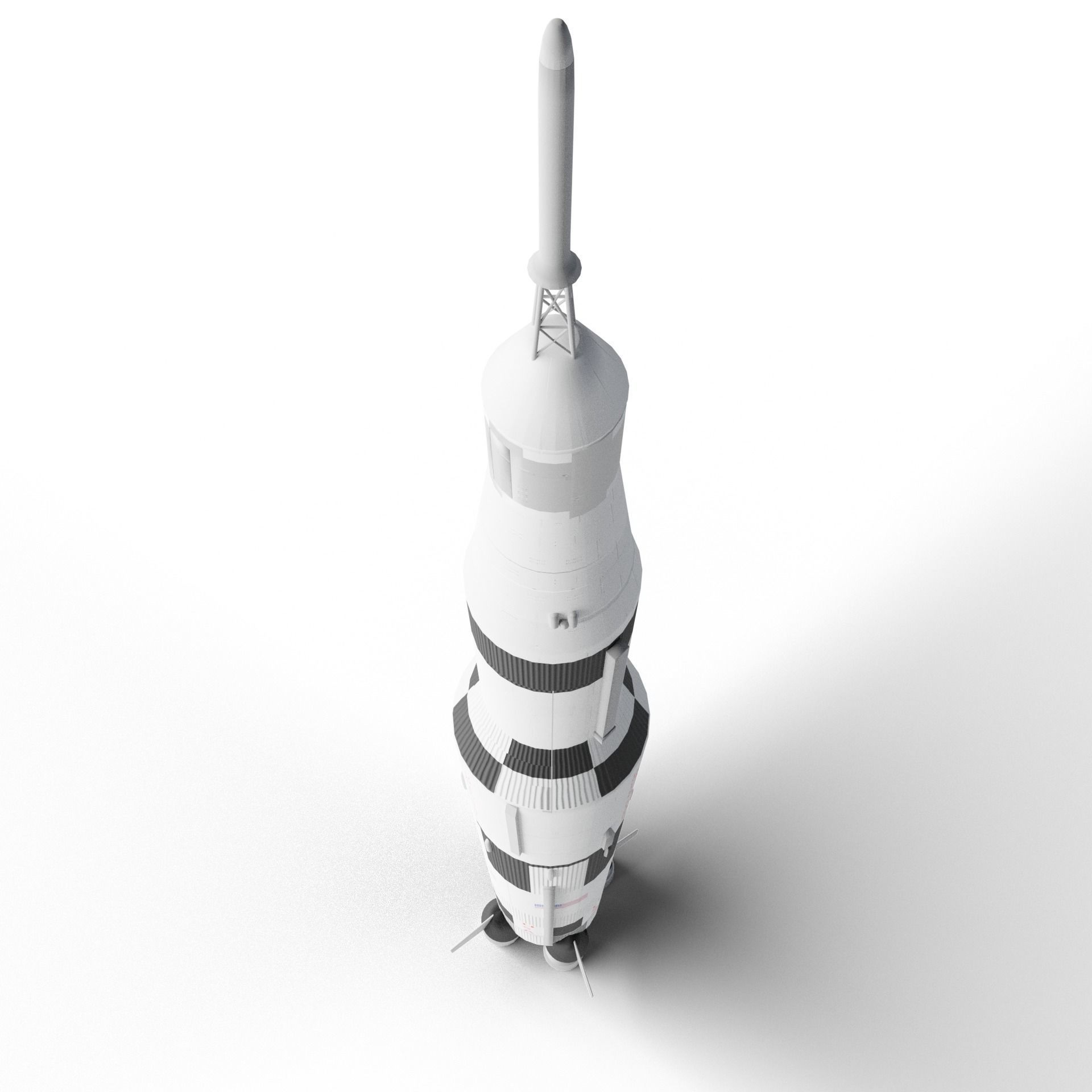 Saturn V rocket Low-poly 3D model_2