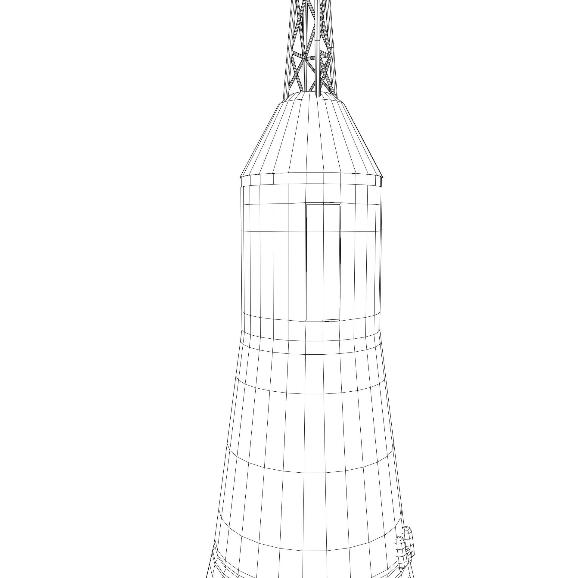 Saturn V rocket Low-poly 3D model_5