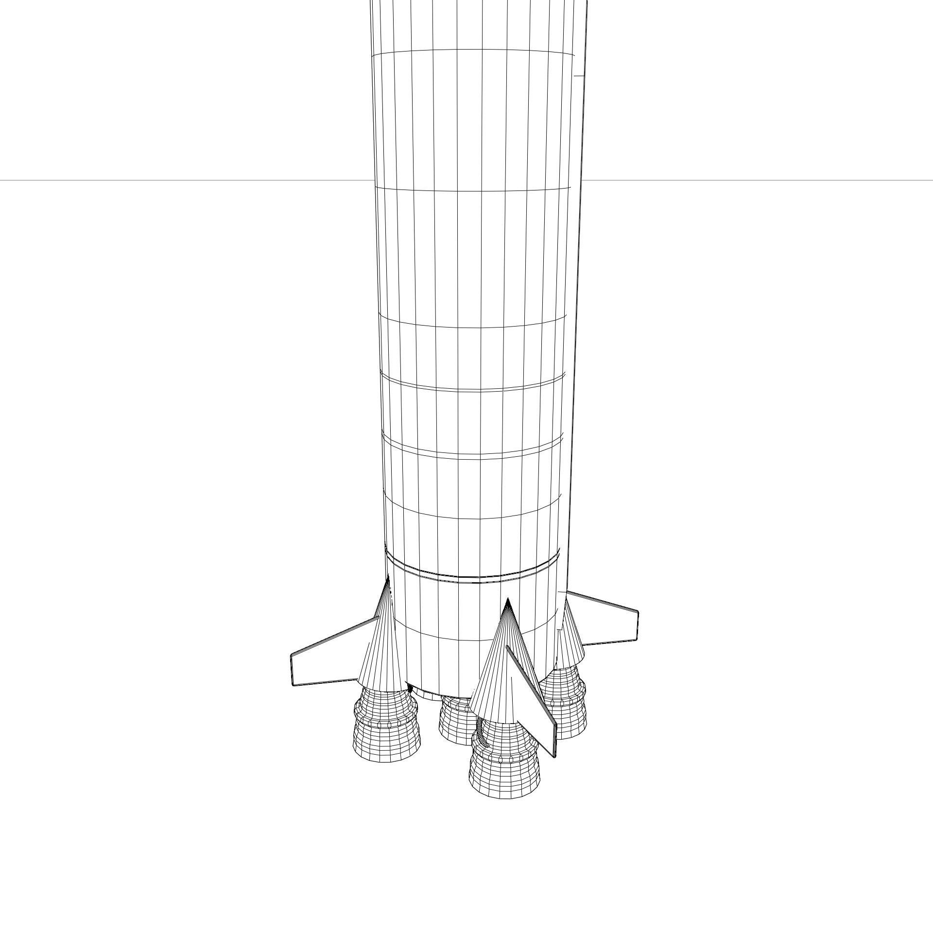 Saturn V rocket Low-poly 3D model_13