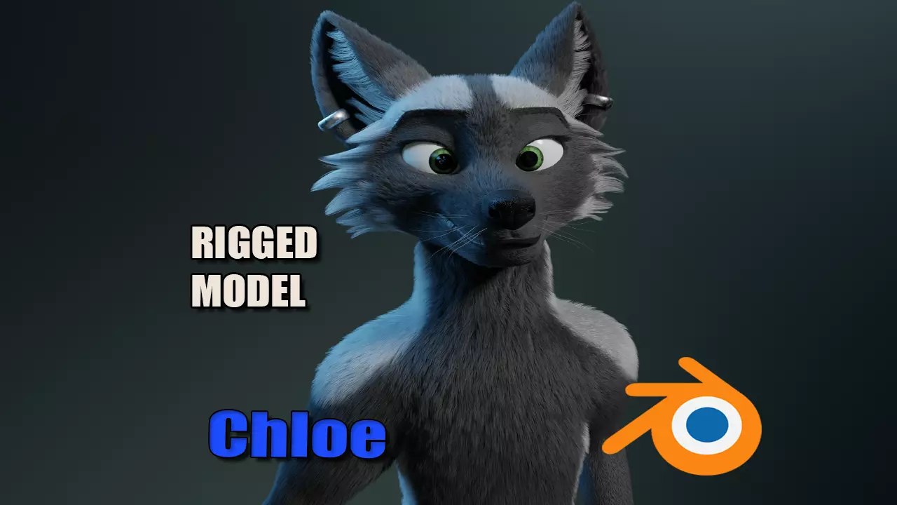 Chloe Anthro Fox 3D model_0