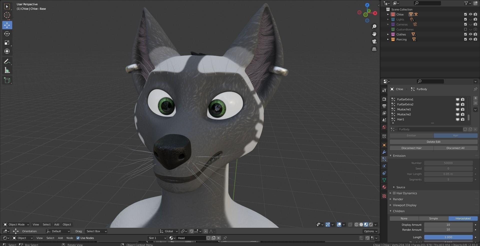 Chloe Anthro Fox 3D model_92