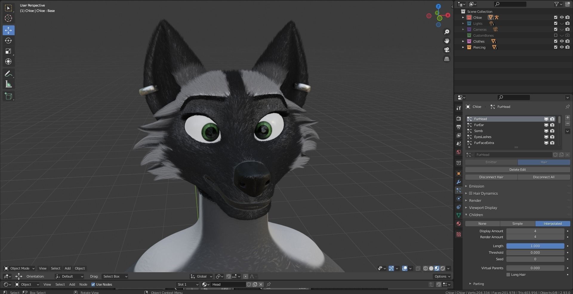 Chloe Anthro Fox 3D model_88