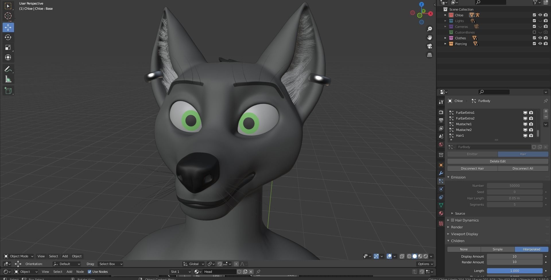 Chloe Anthro Fox 3D model_91