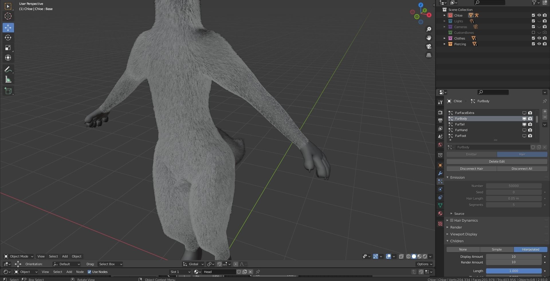 Chloe Anthro Fox 3D model_89