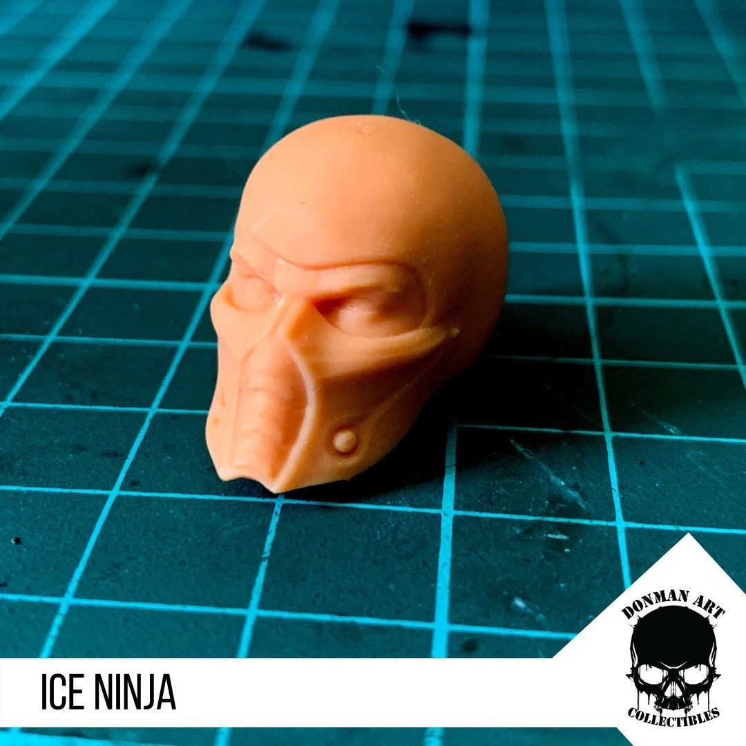 The Ice Ninja Head for 6 inch action figures 3D print model_11