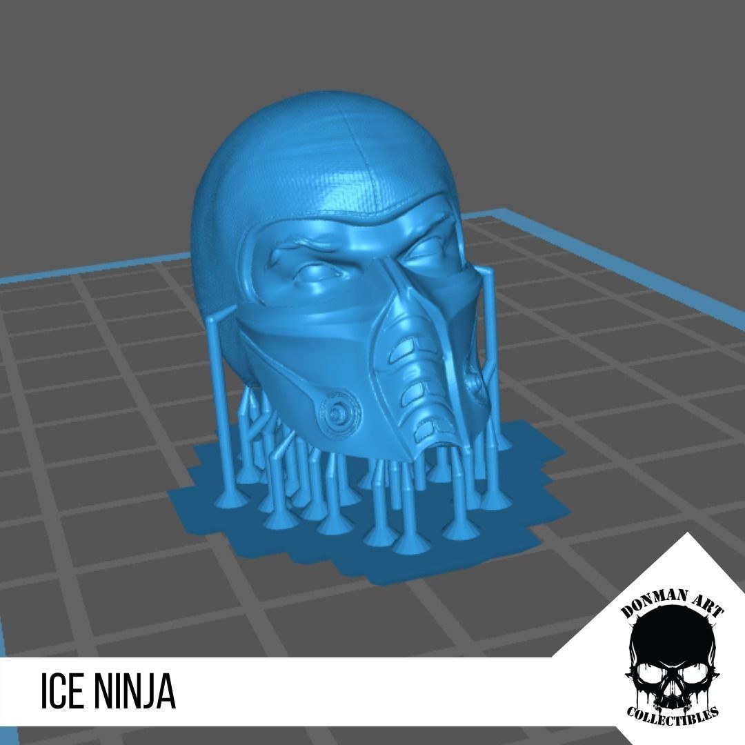 The Ice Ninja Head for 6 inch action figures 3D print model_10
