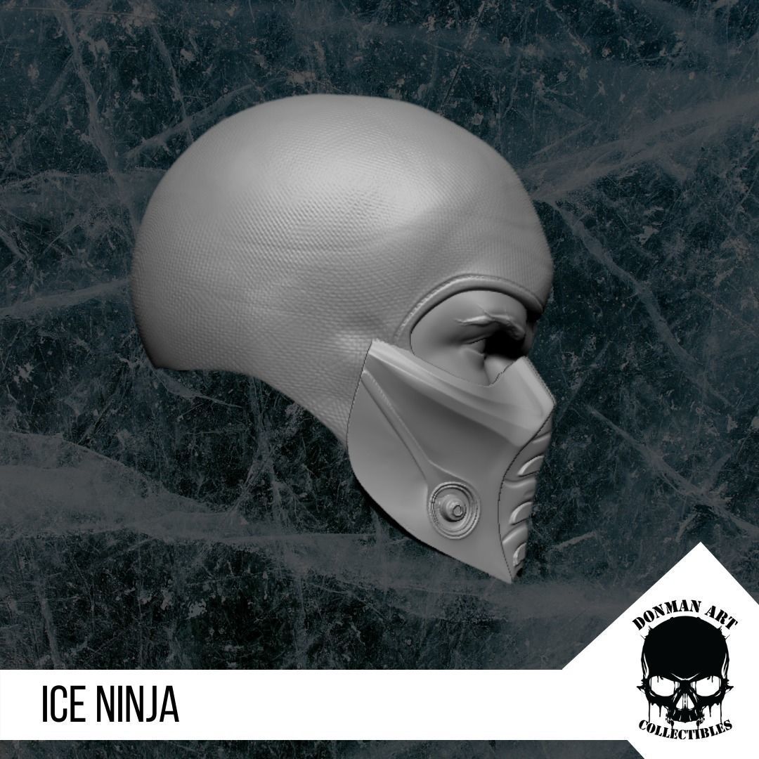 The Ice Ninja Head for 6 inch action figures 3D print model_5