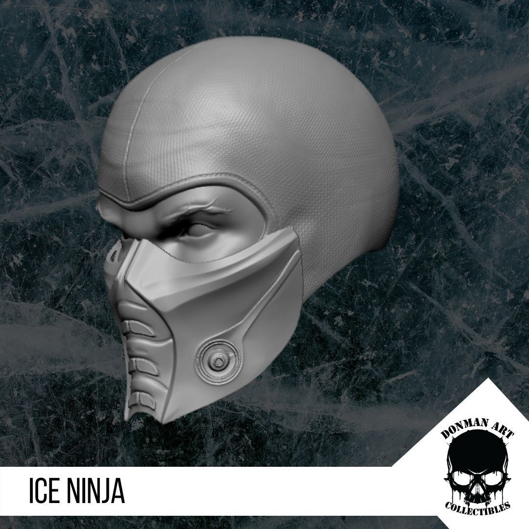 The Ice Ninja Head for 6 inch action figures 3D print model_19
