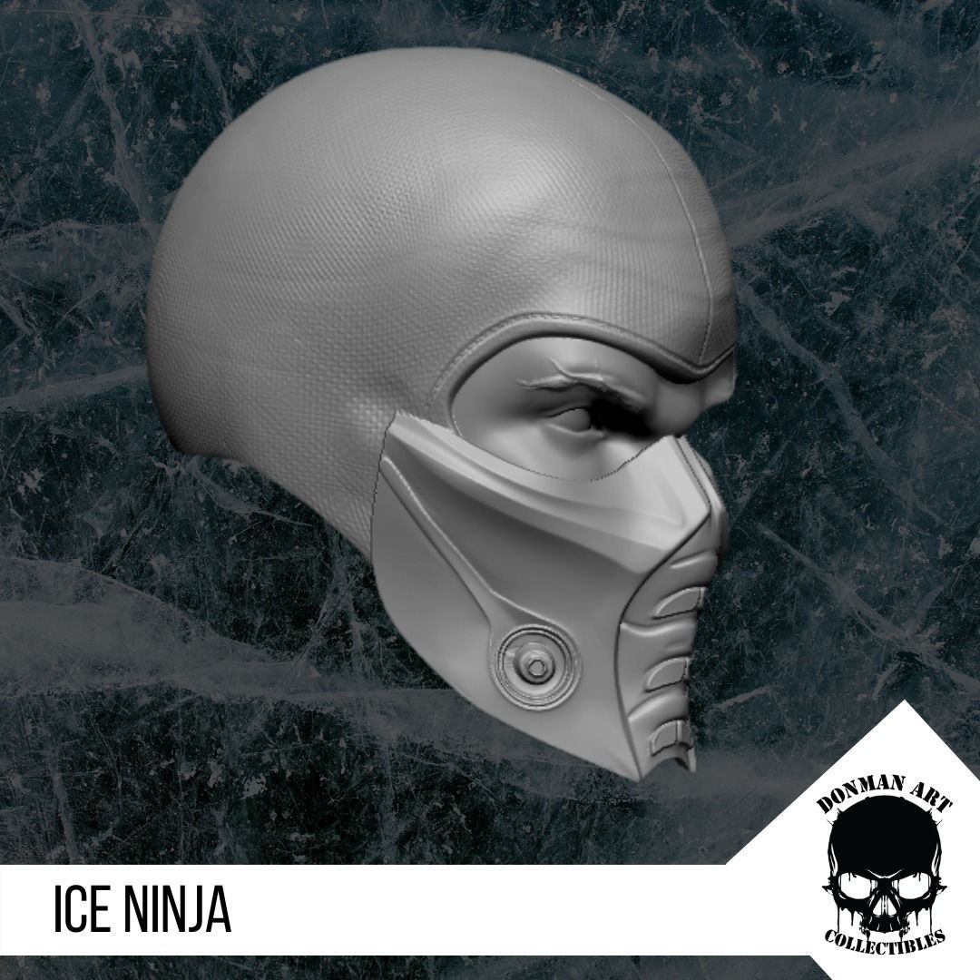 The Ice Ninja Head for 6 inch action figures 3D print model_3