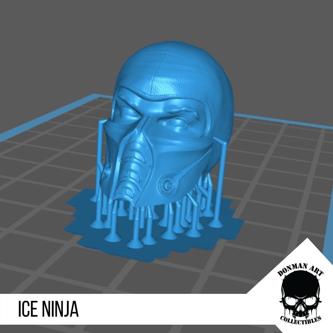 The Ice Ninja Head for 6 inch action figures 3D print model_12